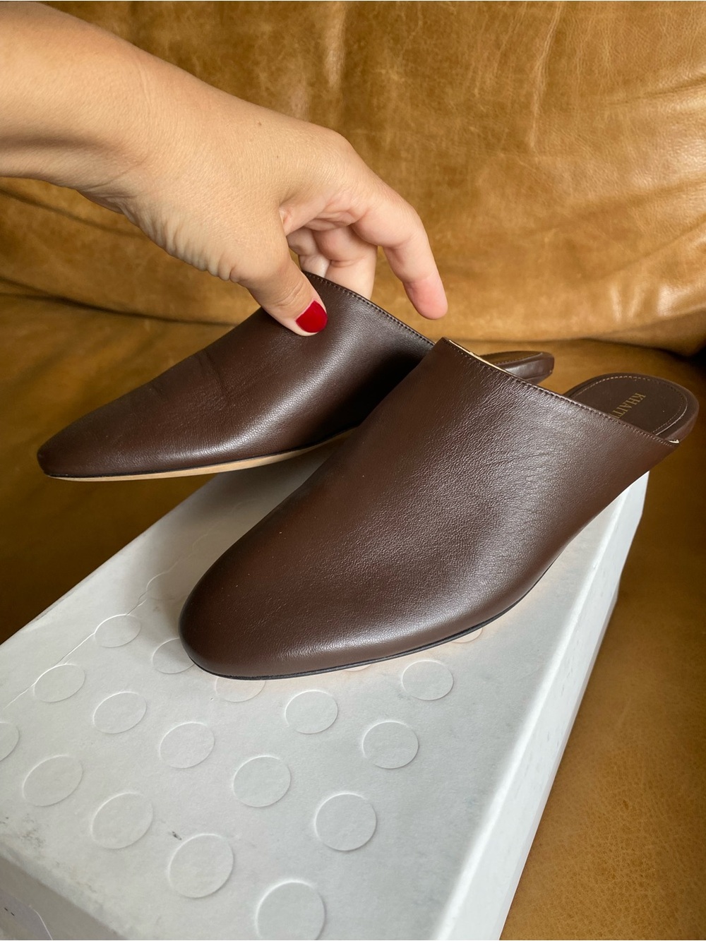 Khaite Otto Brown Leather Mules. Size 36. - Picture 6 of 15